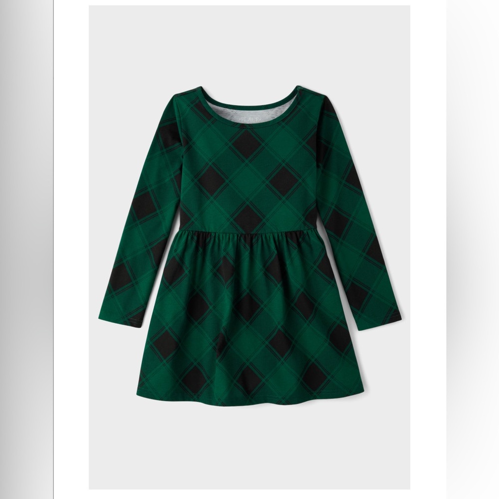 Big Girls Plaid Everyday Dress - Green